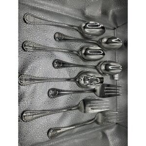 Wallace Silverplate Serving Utensils Lot Of 8 Wheat Basket EP Bronze Vintage